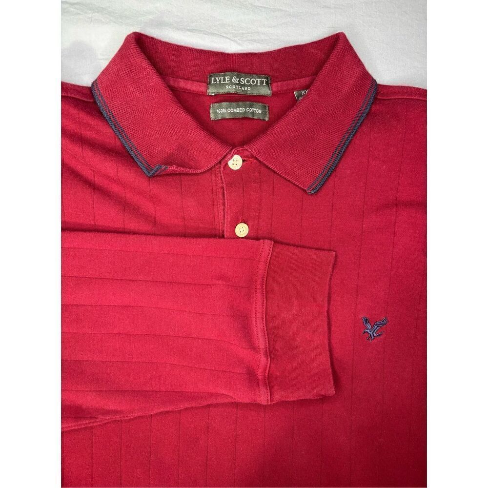 Men’s XXl Lyle And Scott Long Sleeve Polo Shirt Red